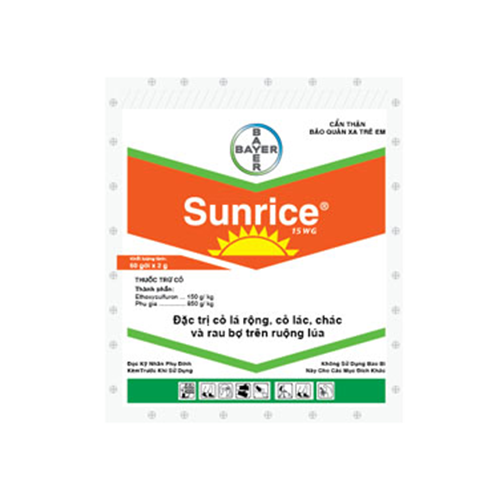 Sunrice 15WG, Đặc trị cỏ lá rộng, cỏ lác - chác, rau bợ trên ruộng lúa