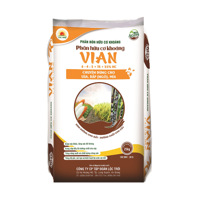 Phân hữu cơ khoáng VIAN 6-4-2+TE + 25% HC